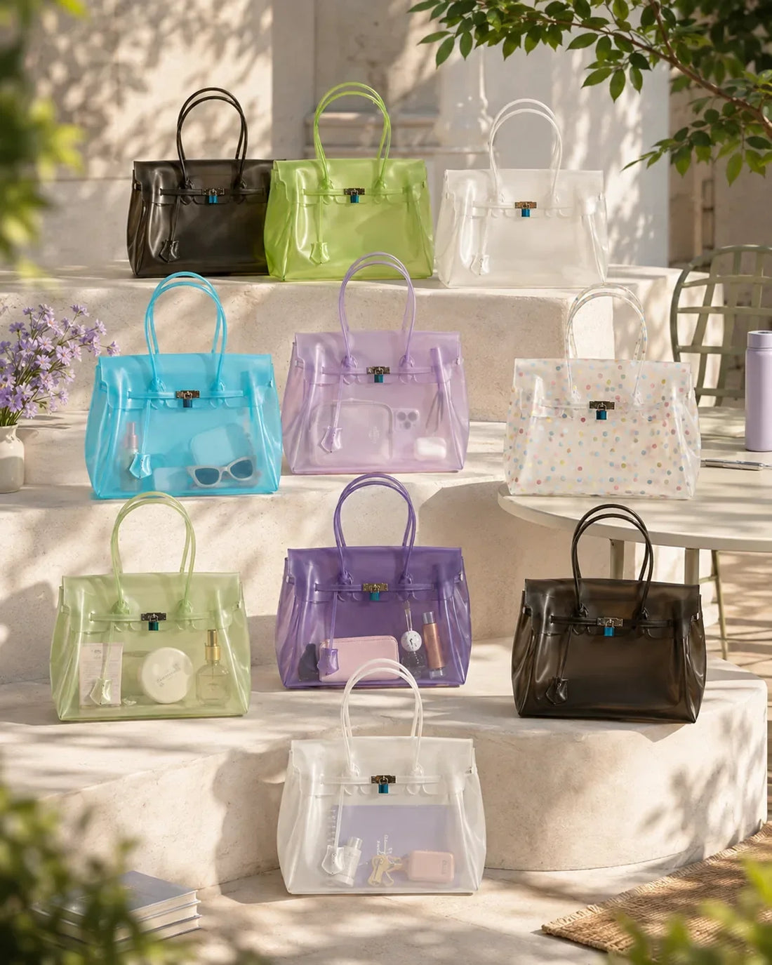 Doce colores de bolsos Jelly JELLOCO para elegir el tono adecuado