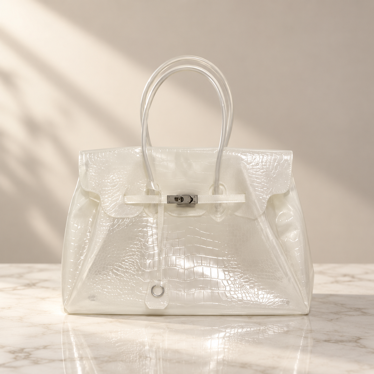 Bolso Jelly Croco Transparente