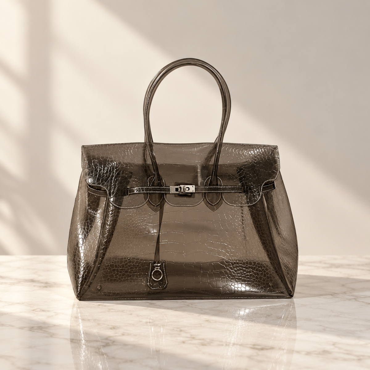 Bolso Jelly Croco Transparente