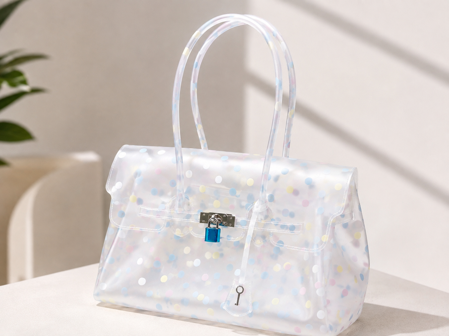 Bolso Jelly Blanco con Lunares