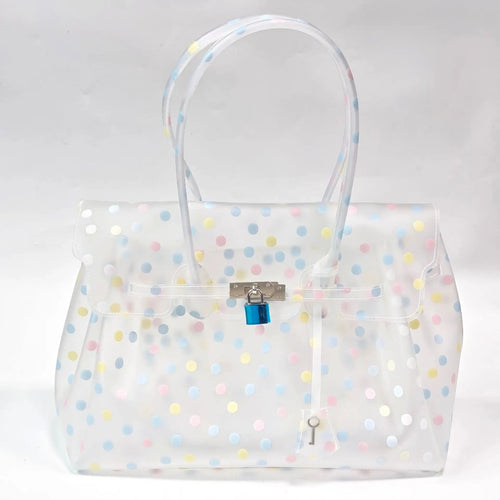 Bolso Jelly Blanco con Lunares translúcido de TPU JELLOCO