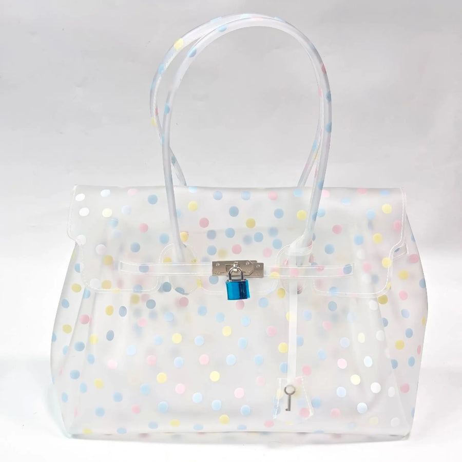 Bolso Jelly Blanco con Lunares