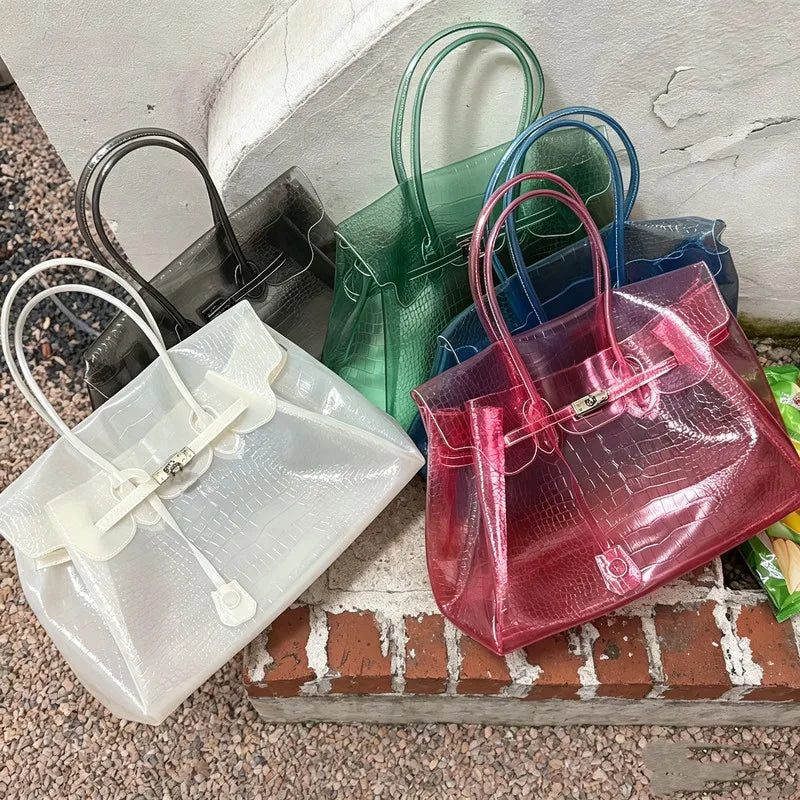 Bolso Jelly Croco Transparente
