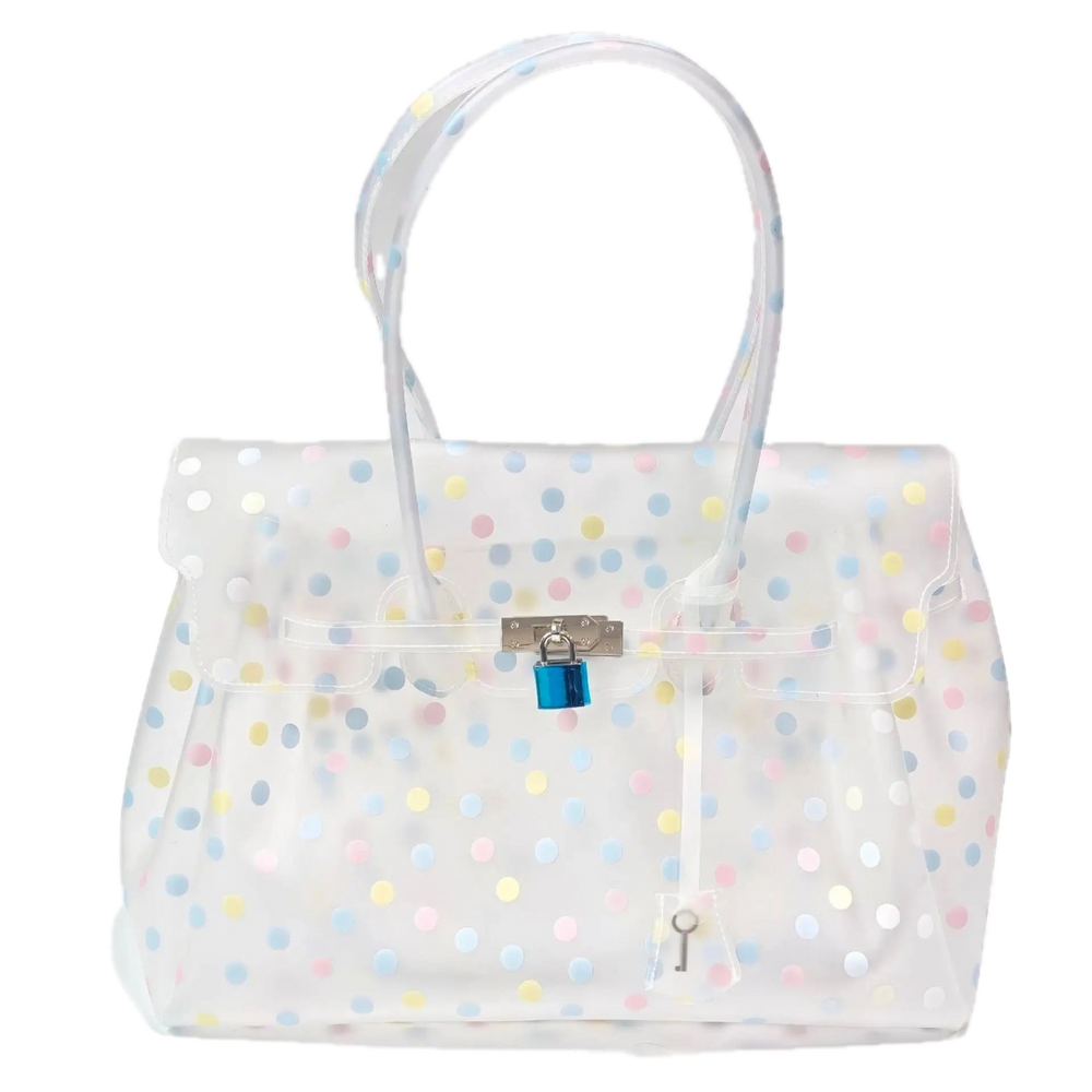 Bolso Jelly Blanco con Lunares